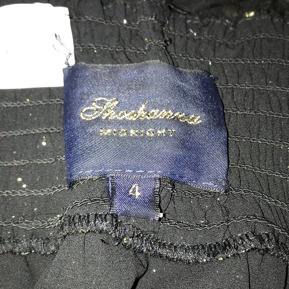 Shoshanna Midnight Collection Black Gold Off Shoulder Maxi Dress - Picture 10 of 11